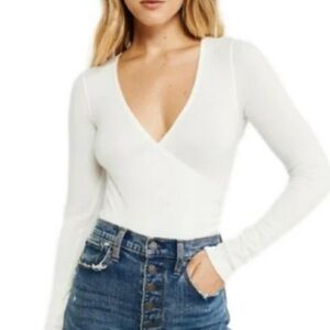Abercrombie & Fitch | Soft A&F Cozy Longsleeve Wrap Bodysuit | XS